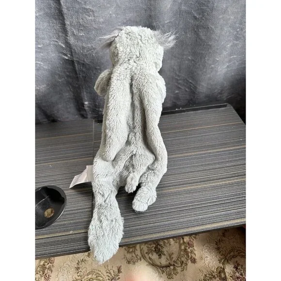 ANIMAL ADVENTURE OWL SECURITY Blanket‎ 14” Gray Plush Grey Lovey Furry Read - Picture 3 of 11